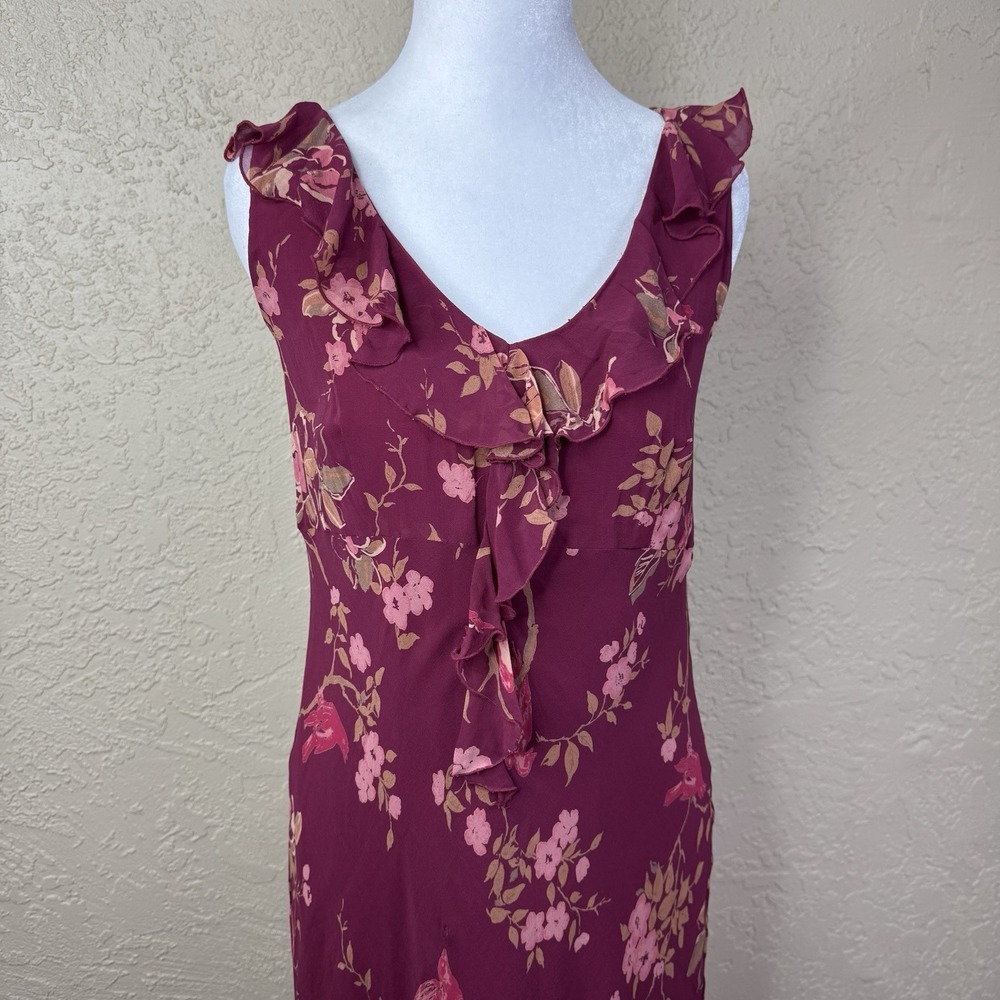 Jonathan Martin Studio VTG Y2K Silk Maxi Dress Sz 10 Floral Fairy Ruffle Babydol - Picture 3 of 9